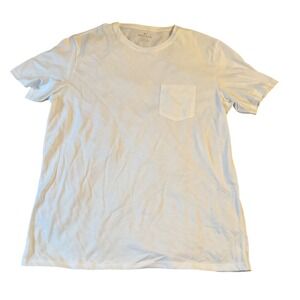 Bombas White Pima Cotton Pocket Tee Short Sleeve Crewneck T-Shirt Size M